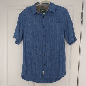 Woolrich Men's Short Sleeve Button Down Shirt Organic Cotton Blend
